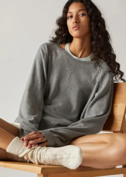 Sweat-Shirt A Col Rond Cocooning Ajour